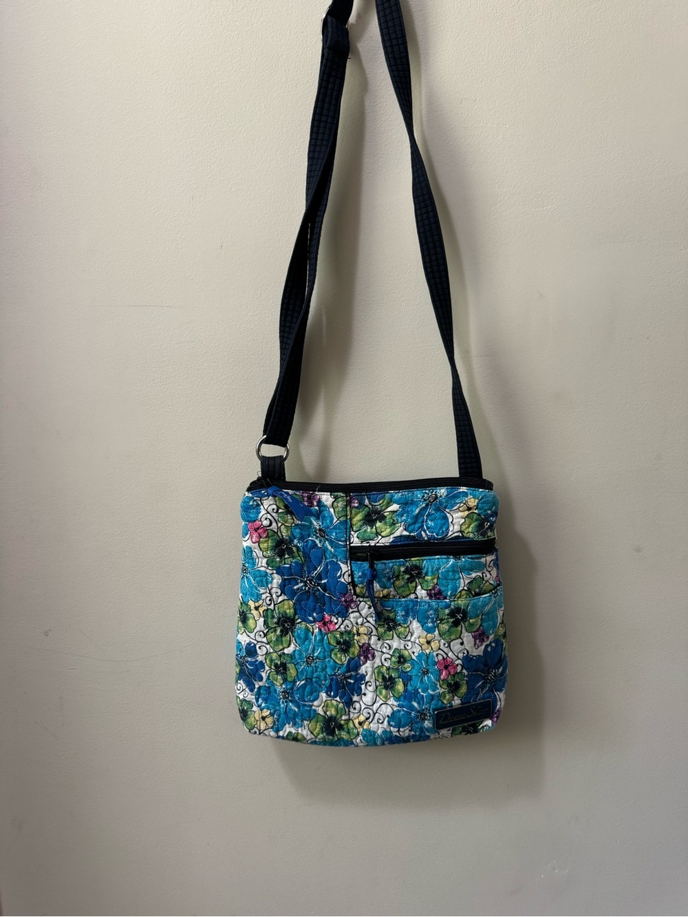 Donna Sharp Quilted Floral Crossbody Bag in Blue and Green